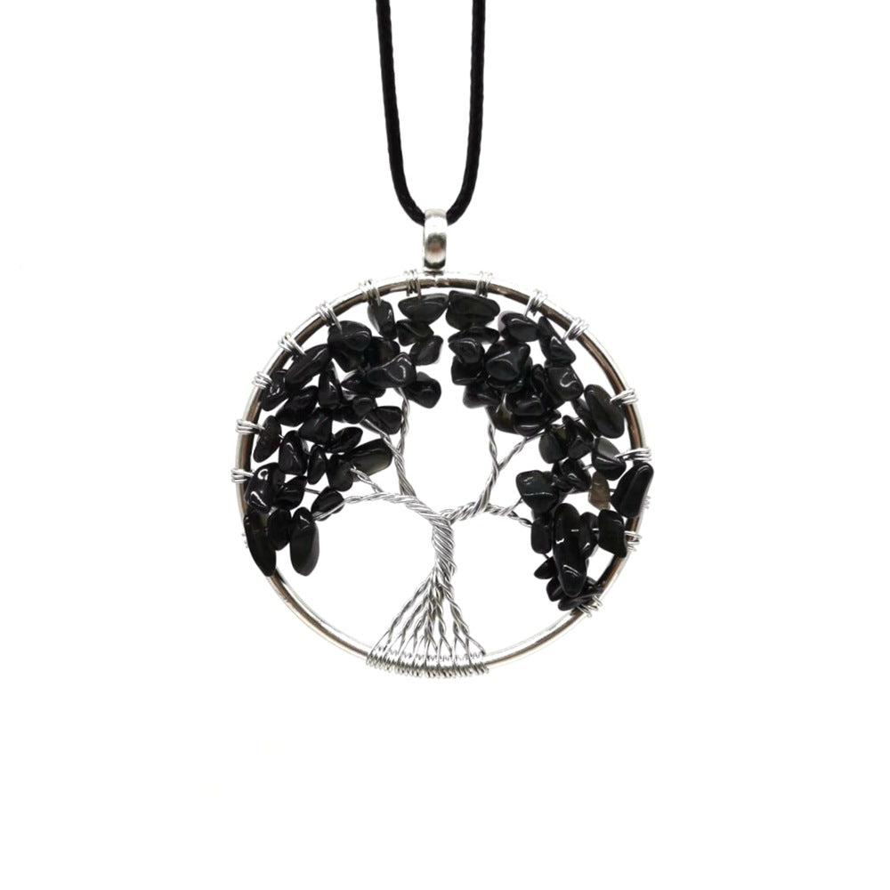 Wholesale Natural Colorful Crystal Life Tree Necklace